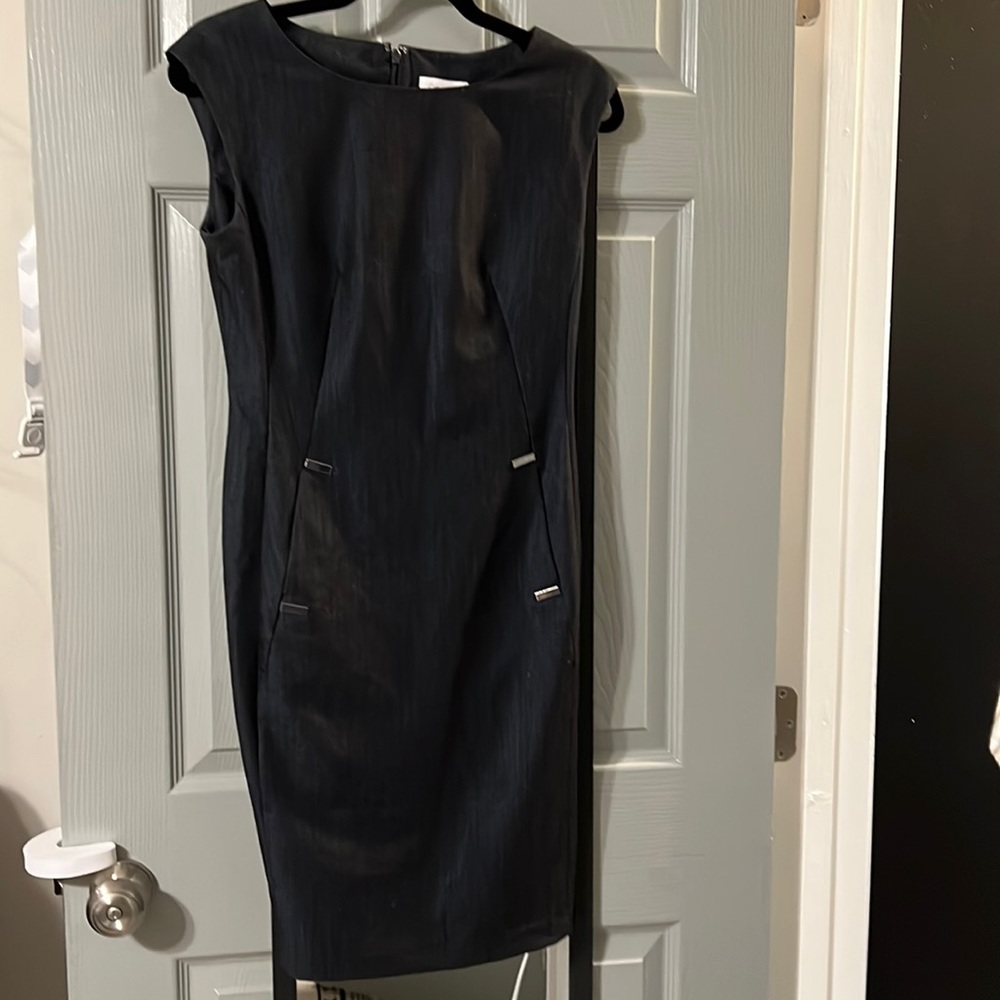 Calvin Klein Pencil Dress Women’s Navy Blue and Black Size 2 with pockets